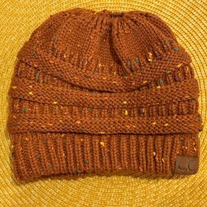 Knit Beanie with Ponytail Hole